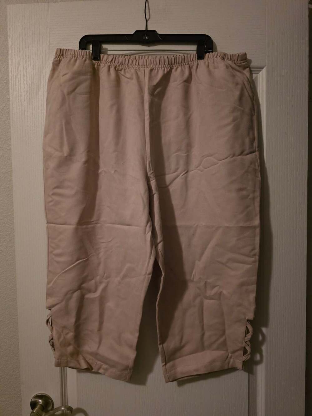 Blair Capri Pants Size 2XL Tan Criss Cross Hem Casual Wear